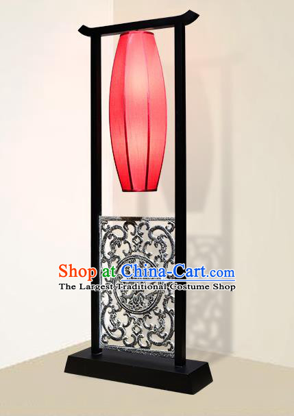 China Handmade Red Cloth Lampshade Floor Lamp Palace Lantern Traditional Home Decorations Standard Lamp