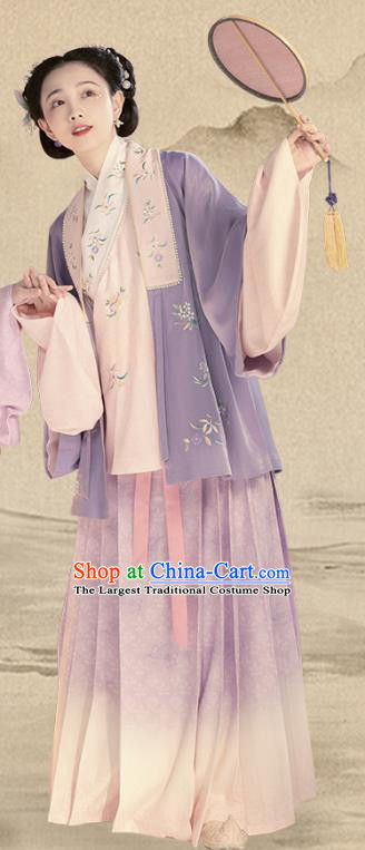 China Ming Dynasty Patrician Lady Costumes Traditional Ancient Hanfu Dress Royal Princess Clothing