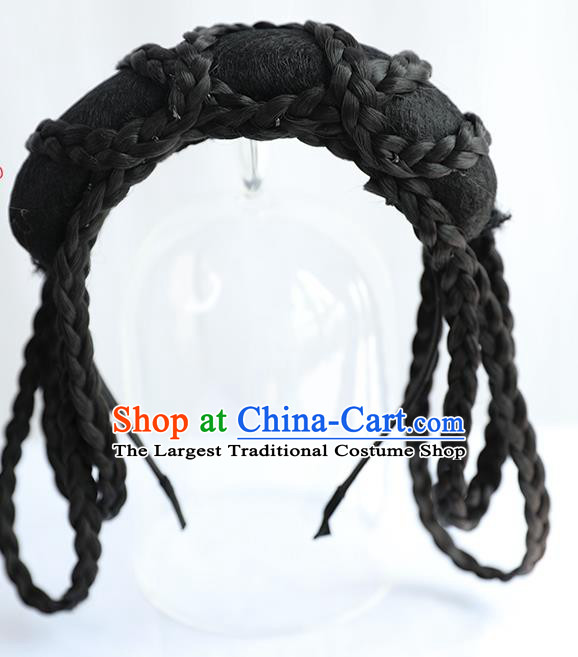 Chinese Jin Dynasty Noble Lady Wig Hairpiece Quality Wig Sheath China Ancient Cosplay Princess Wigs Chignon Hair Clasp