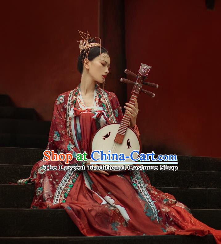 China Ancient Wedding Hanfu Dress Traditional Tang Dynasty Court Princess Historical Costumes Full Set for Women