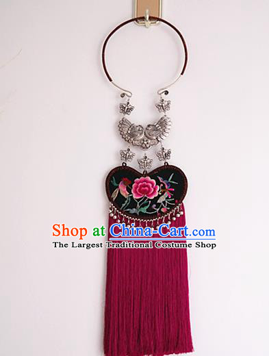 Handmade China National Jewelry Accessories Ethnic Embroidered Necklace