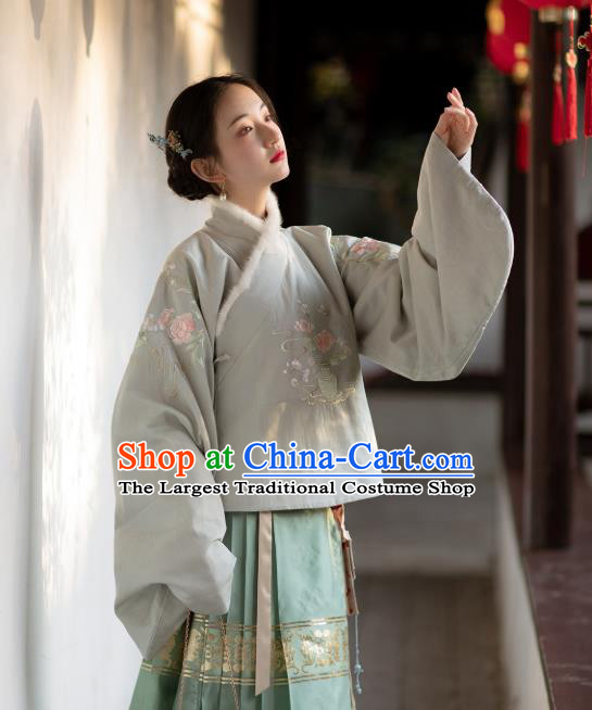 China Tang Suit Cotton Padded Jacket Traditional Upper Outer Garment Ming Dynasty Clothing for Women