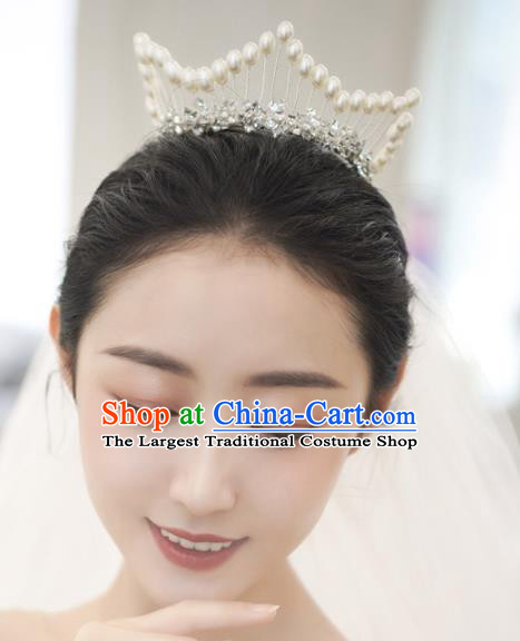 Top Grade Bride Accessories Europe Princess Handmade Royal Crown Wedding Hair Jewelry