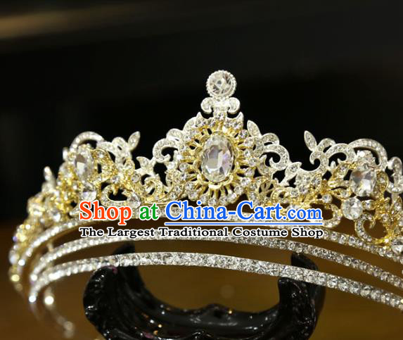 Top Europe Princess Hair Jewelry Handmade Bride Hair Accessories Wedding Crystal Royal Crown