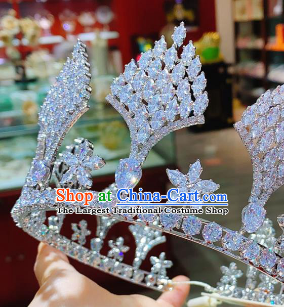 Top Europe Wedding Hair Accessories Princess Zircon Royal Crown Baroque Bride Hair Jewelry