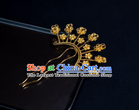 China Ancient Empress Orchids Hair Stick Ming Dynasty Hair Accessories Palace Queen Gilding Hairpin