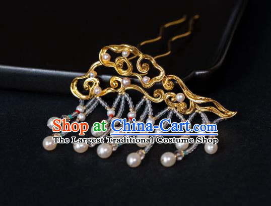 China Ancient Song Dynasty Empress Tassel Hair Sticks Hair Accessories Palace Lady Gilding Hairpins