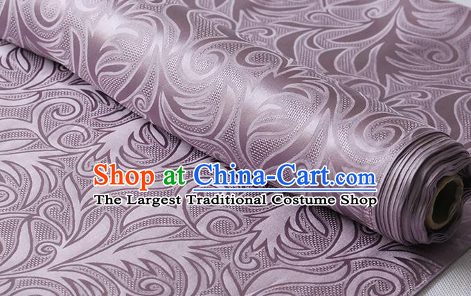 Chinese Traditional Cheongsam Violet Silk Drapery Classical Sago Flowers Pattern Damask Fabric Jacquard Cloth