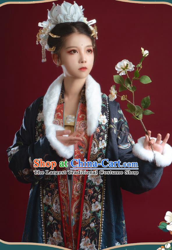 China Ancient Imperial Consort Embroidered Hanfu Clothing Traditional Song Dynasty Court Empress Historical Costumes