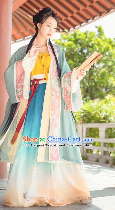 China Ancient Princess Hanfu Dress Traditional Song Dynasty Patrician Lady Embroidered Clothing