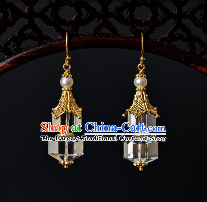 China Traditional Ming Dynasty Ear Jewelry Ancient Ming Dynasty Imperial Concubine Crystal Gourd Earrings