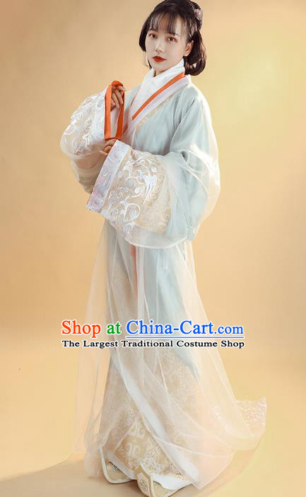 China Ancient Palace Lady Historical Clothing Han Dynasty Court Woman Costumes Traditional Hanfu Curving Front Robe