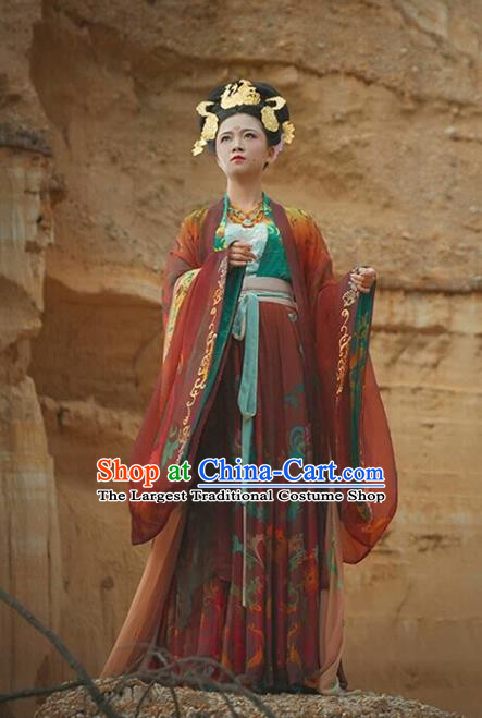 China Ancient Imperial Consort Hanfu Dress Wedding Costumes Traditional Tang Dynasty Court Woman Historical Clothing