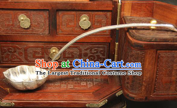 China Tang Dynasty Collectible Accessories Ancient Silver Spoon