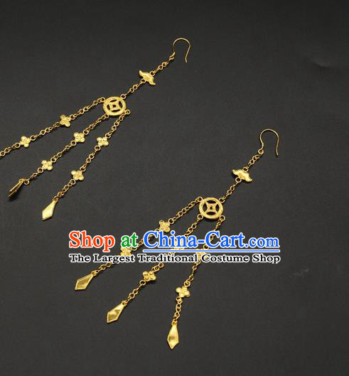 Handmade Chinese Traditional Ming Dynasty Ear Jewelry Ancient Palace Lady Earrings Accessories