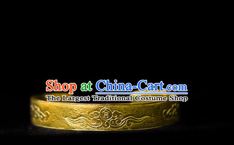 Handmade Chinese Ancient Empress Golden Bracelet Jewelry Traditional Song Dynasty Palace Bangle Accessories