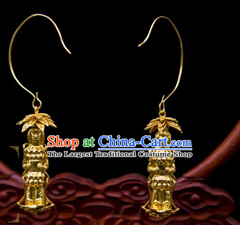 Handmade Chinese Traditional Ming Dynasty Palace Ear Accessories Ancient Empress Earrings Jewelry