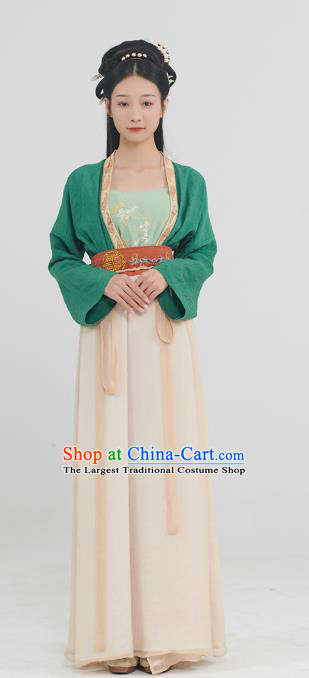 China Song Dynasty Servant Girl Historical Clothing Traditional Hanfu Dress Ancient Young Lady Garment