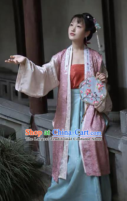 Traditional China Song Dynasty Noble Lady Historical Clothing Ancient Court Beauty Hanfu Dress Full Set