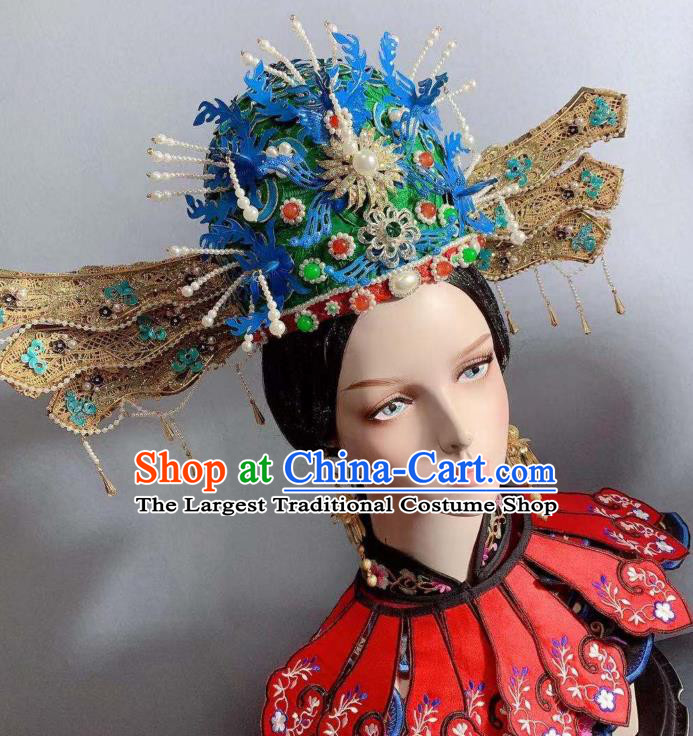 China Ming Dynasty Empress Tassel Phoenix Coronet Traditional Ancient Drama Hair Accessories Full Set