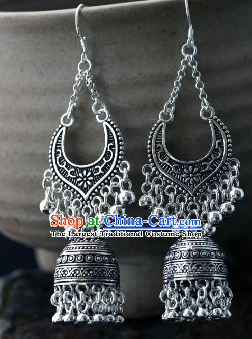 Handmade Chinese Traditional Silver Ear Jewelry Accessories Ethnic Earrings