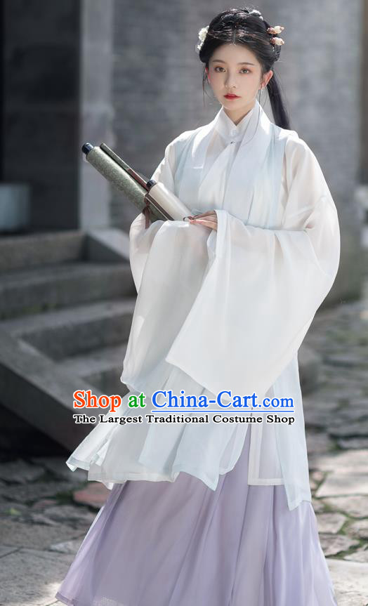 China Ancient Ming Dynasty Young Lady Historical Clothing Traditional Hanfu Dress for Women