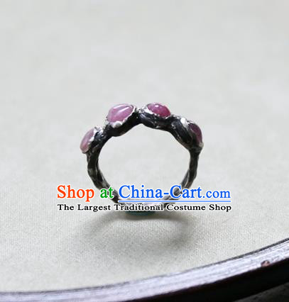 Traditional Handmade Jewelry Accessories China National Ruby Gems Ring