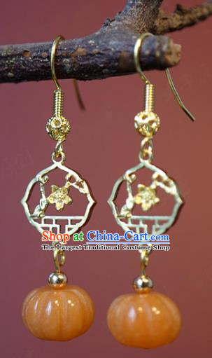 Top Grade China Bride Jewelry Accessories Ancient Qing Dynasty Court Queen Jade Earrings