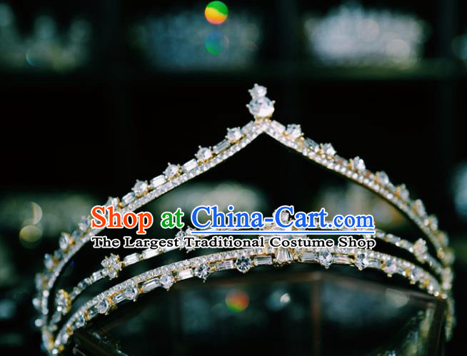 European Wedding Bride Hair Accessories Crystal Hair Clasp Baroque Retro Zircon Royal Crown