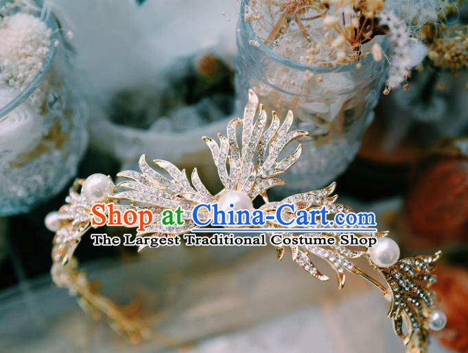 Handmade Court Retro Hair Accessories Baroque Bride Headwear European Wedding Golden Royal Crown