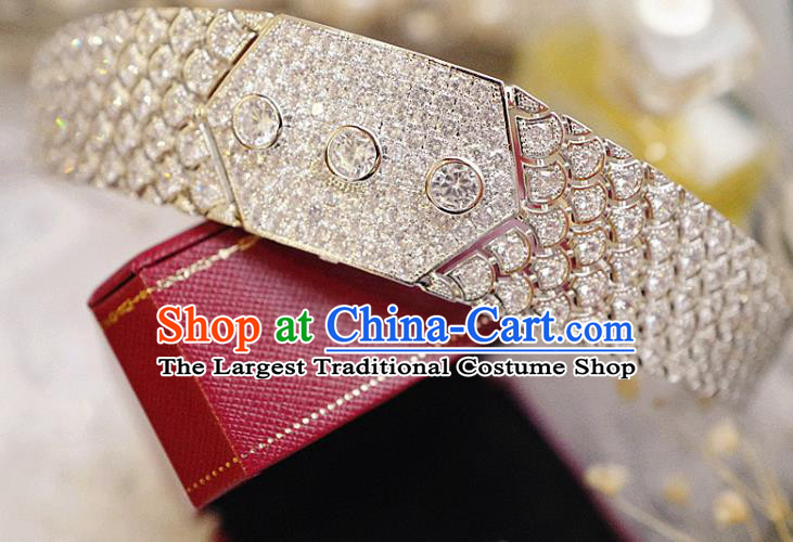 Handmade Wedding Luxury Jewelry Accessories Baroque Zircon Royal Crown European Princess Headwear