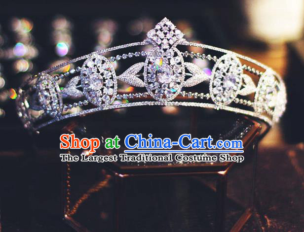 Baroque Princess Zircon Royal Crown Court Hair Jewelry European Wedding Bride Hair Accessories