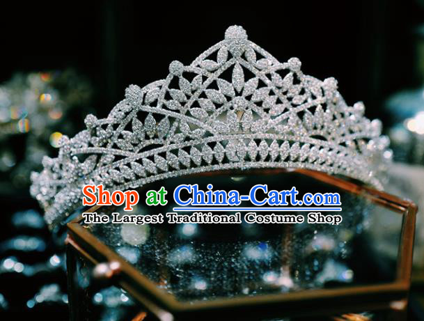 Baroque Hair Clasp Women Jewelry Accessories European Princess Headwear Handmade Wedding Luxury Zircon Royal Crown