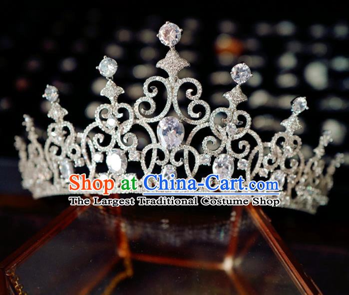 Baroque Wedding Women Jewelry Accessories European Princess Headwear Handmade Luxury Zircon Royal Crown