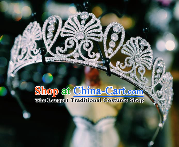 Handmade Baroque Bride Wedding Jewelry Accessories Women Royal Crown European Queen Zircon Headwear