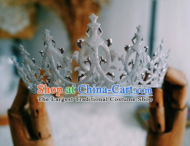 Top European Queen Zircon Royal Crown Baroque Bride Headwear Women Jewelry Accessories