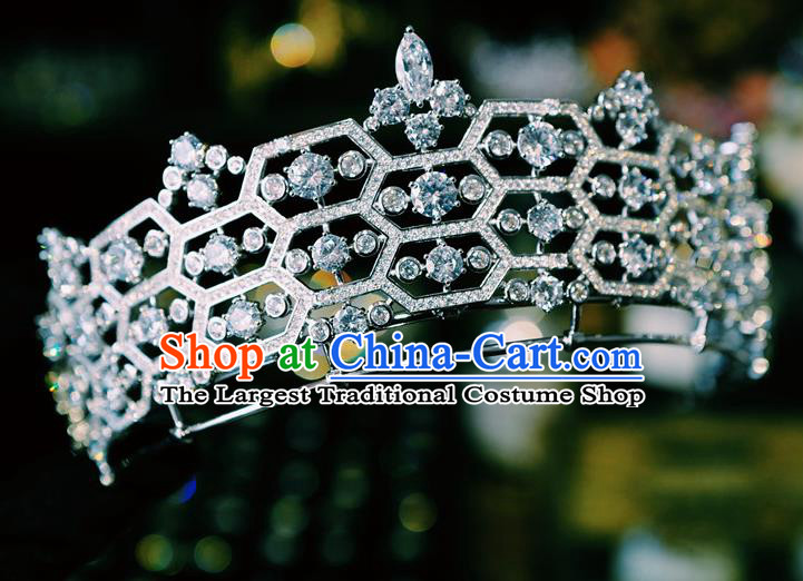 Top Baroque Queen Zircon Royal Crown Bride Headwear European Wedding Jewelry Accessories