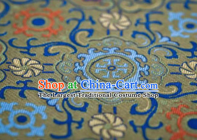 Chinese Classical Lotus Pattern Design Green Song Brocade Fabric Asian Traditional Silk Material