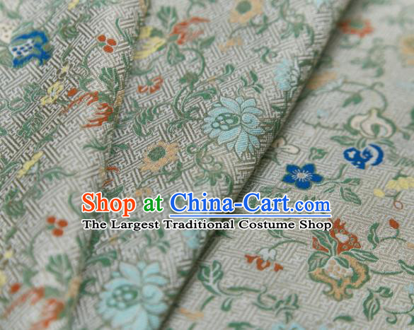 Chinese Classical Lotus Pattern Design Apricot Su Brocade Fabric Asian Traditional Silk Material