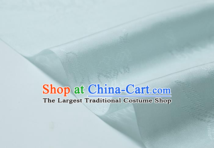 Chinese Classical Plum Pattern Design Light Blue Mulberry Silk Fabric Asian Traditional Cheongsam Silk Material