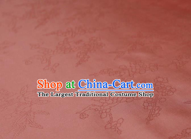 Chinese Classical Plum Pattern Design Pink Mulberry Silk Fabric Asian Traditional Cheongsam Silk Material