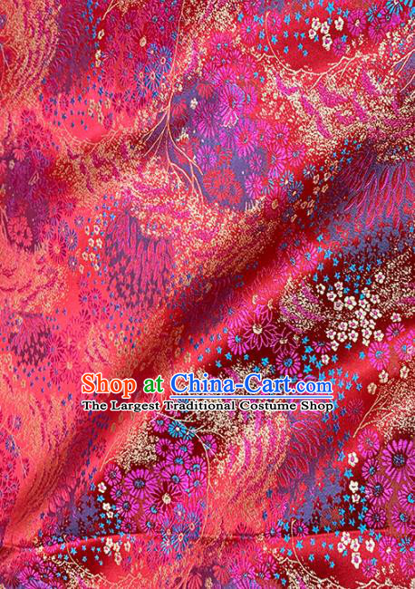 Chinese Classical Pattern Design Rosy Brocade Fabric Asian Traditional Satin Tang Suit Silk Material