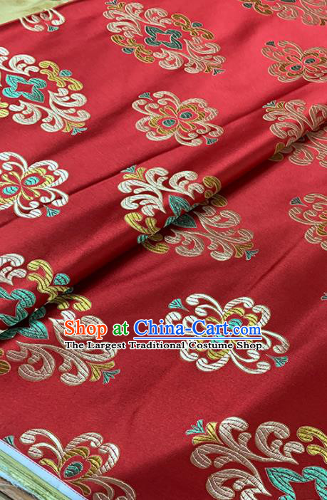 Chinese Classical Royal Pattern Design Red Brocade Fabric Asian Traditional Satin Tang Suit Silk Material