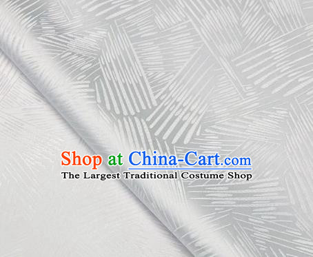 Chinese Classical Meteor Shower Pattern Design White Brocade Fabric Asian Traditional Satin Silk Material