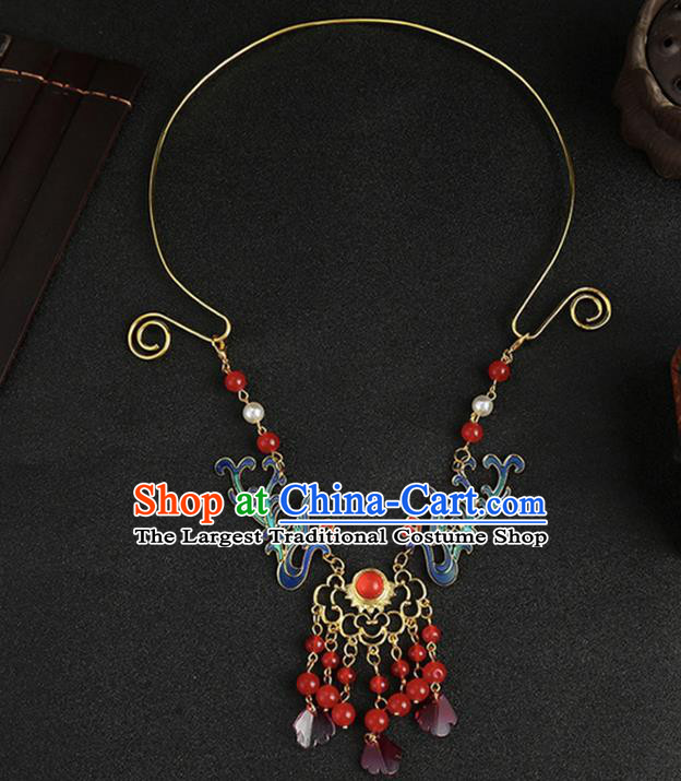 Chinese Classical Wedding Phoenix Necklace Accessories Ancient Bride Tassel Necklet for Women