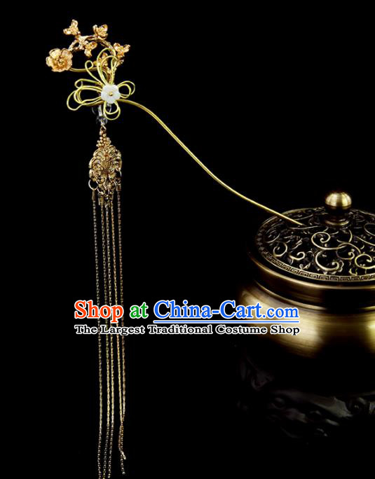 Chinese Ancient Princess Tassel Golden Butterfly Hairpins Traditional Classical Dance Hair Accessories for Women