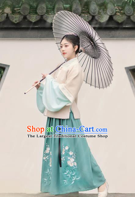 Chinese Ancient Young Lady Vest Blouse and Skirt Traditional Ming Dynasty Palace Princess Costumes for Women