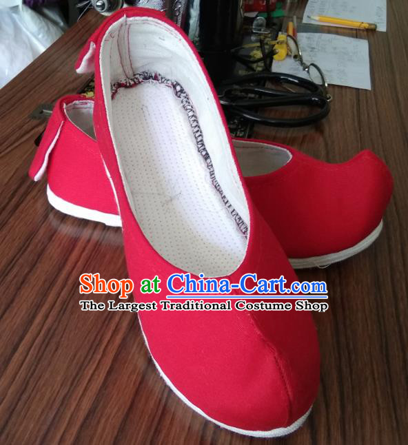 Chinese Traditional Red Cloth Shoes Opera Shoes Hanfu Shoes Ancient Princess Shoes for Women