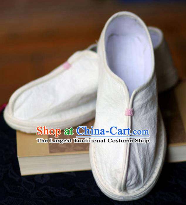 Chinese Traditional National White Cloth Shoes Hanfu Shoes for Women