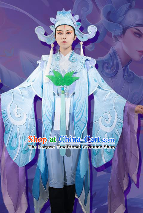 Chinese Cosplay Scholar Blue Hanfu Clothing Traditional Ancient Childe Costume for Men